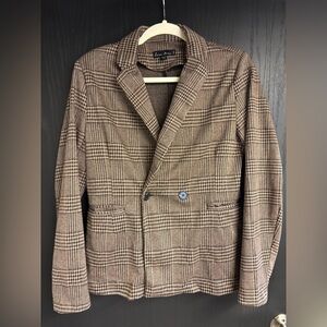 Love Tree Brown Sport Coat/ Blazer with Classic Plaid Design